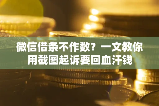 武汉微信借条不作数？一文教你用截图起诉要回血汗钱