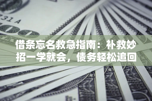 武汉借条忘名救急指南：补救妙招一学就会，债务轻松追回！