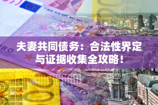 武汉夫妻共同债务：合法性界定与证据收集全攻略！