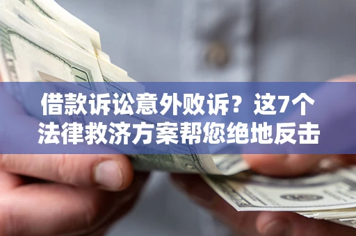 武汉借款诉讼意外败诉？这7个法律救济方案帮您绝地反击！