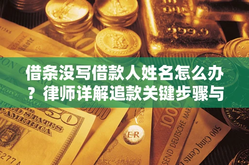 武汉借条没写借款人姓名怎么办？律师详解追款关键步骤与证据链构建