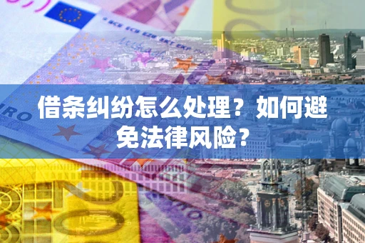 武汉借条纠纷怎么处理？如何避免法律风险？